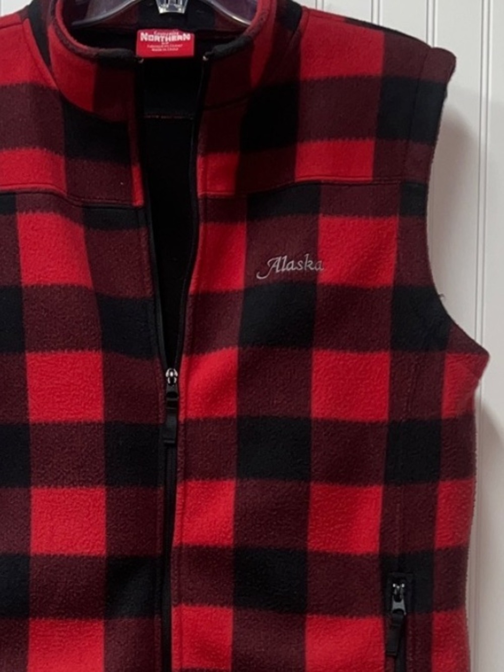 Alaska Buffalo Plaid Fleece Vest S Outdoor